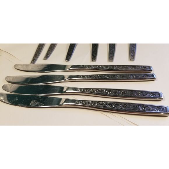 Vintage Rogers Stainless Steel STANLEY ROBERTS La Spana 6 tablespoons & 4 Knives - Picture 4 of 5